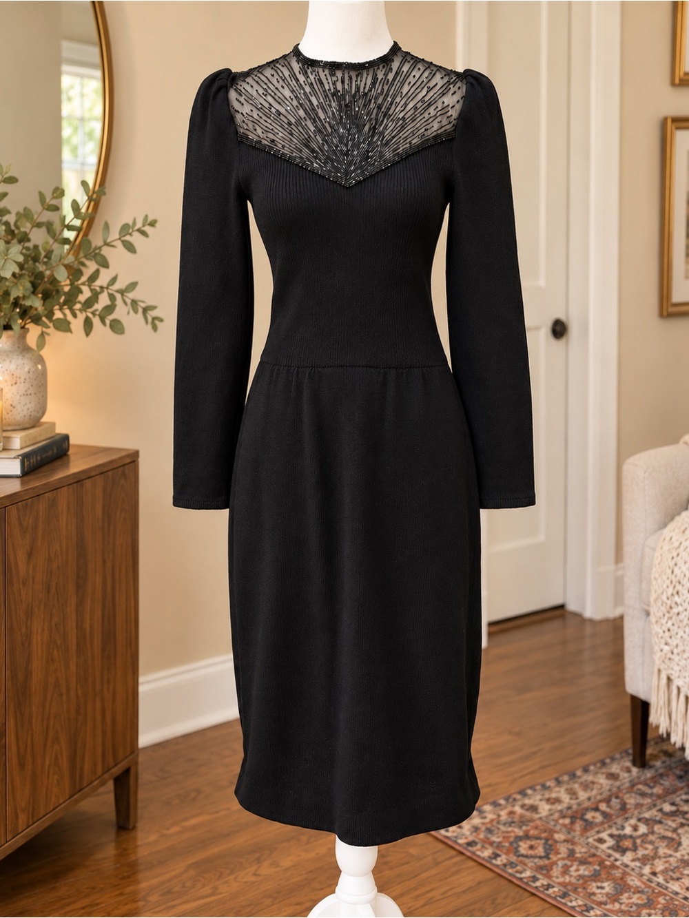 ST. JOHN by Marie Gray Vintage 1980s Old Hollywood Knit Evening Dress – Size 2